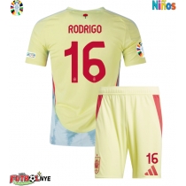 Camiseta España Rodri Hernandez #16 Visitante Equipación para niños Eurocopa 2024 manga corta (+ pantalones cortos)